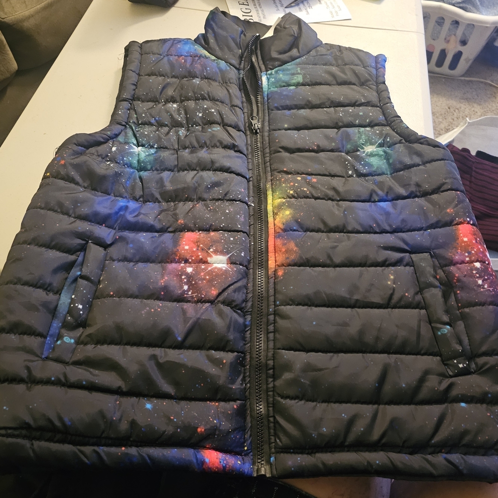 Rue21 Black Galaxy Print Vest